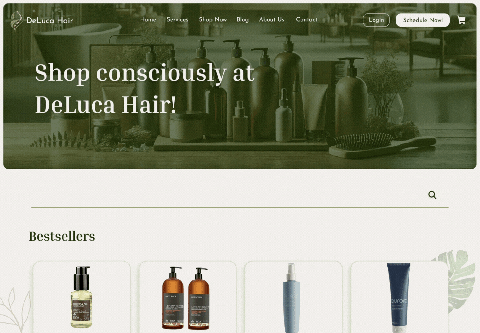 Shopping page with the product overlay.