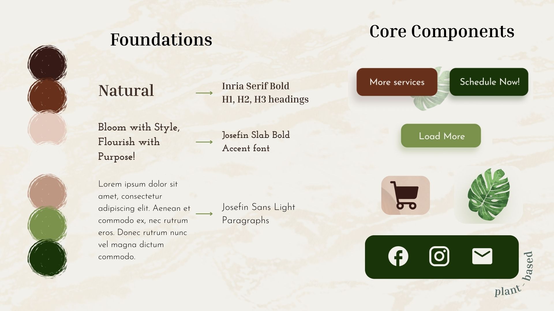 AuthentiCity's visual system: colurs, typography, icons and core components.