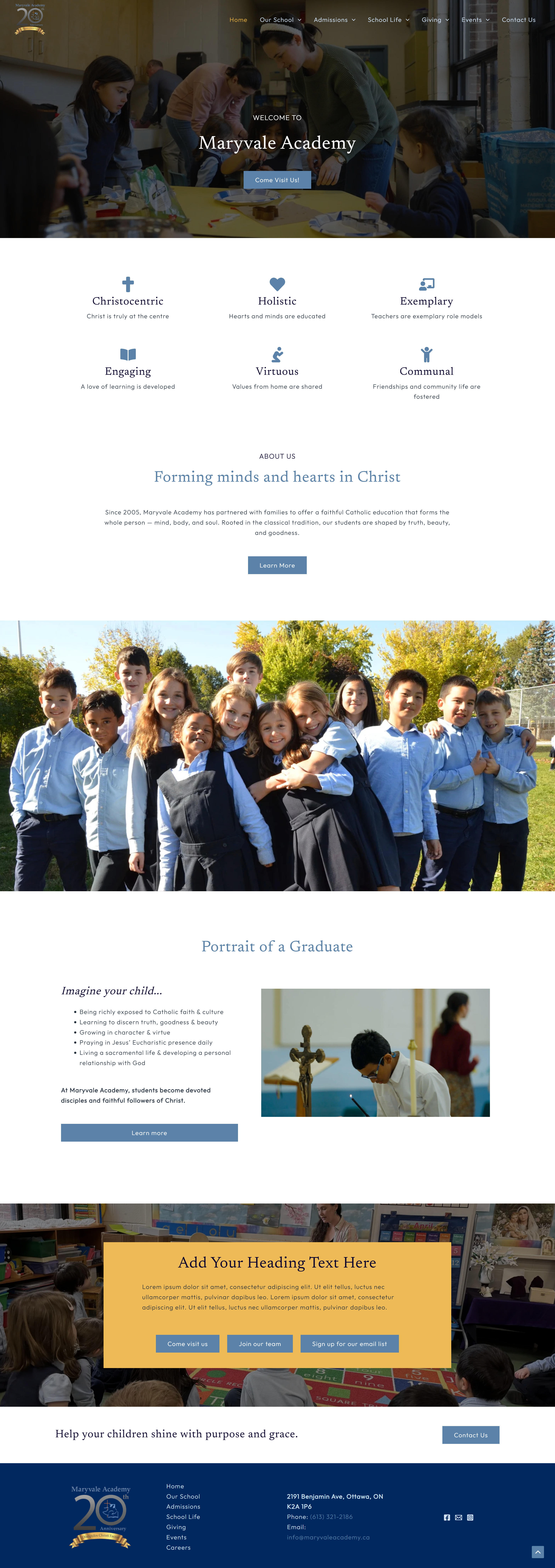 Maryvale Academy homepage