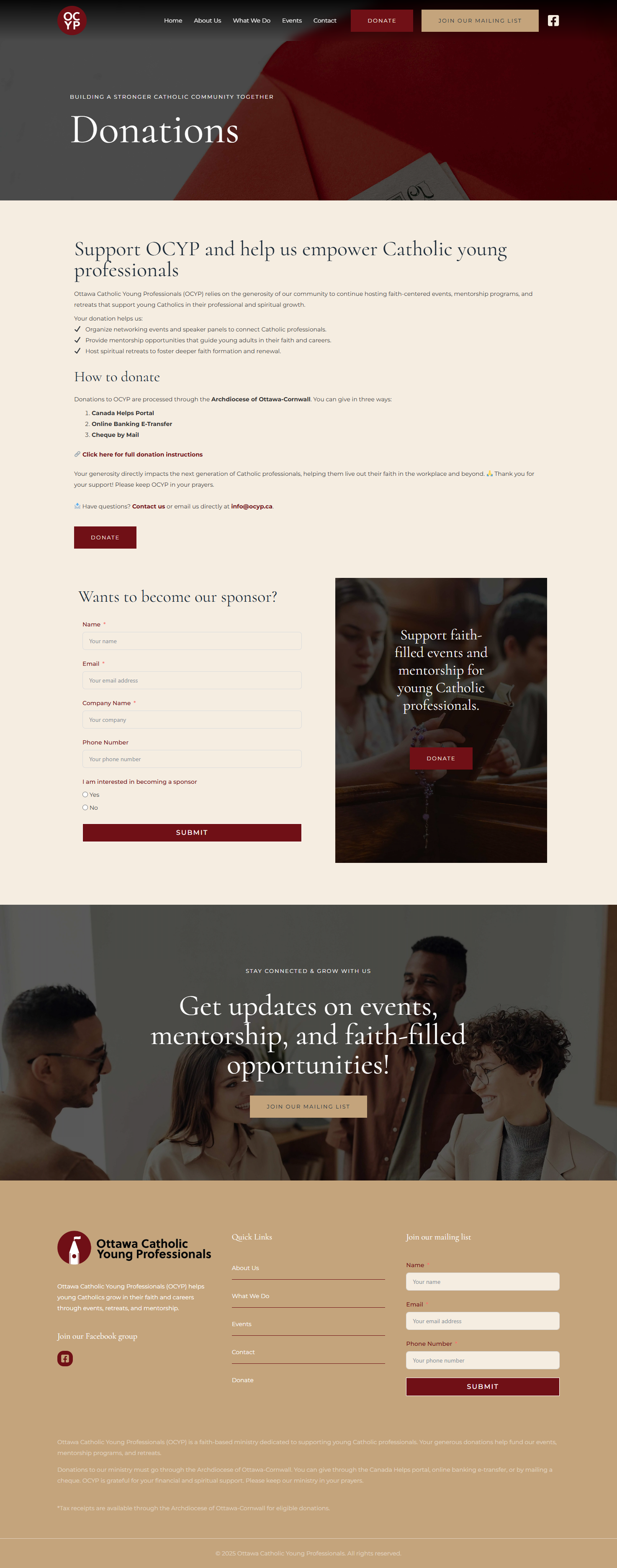 OCYP donations page