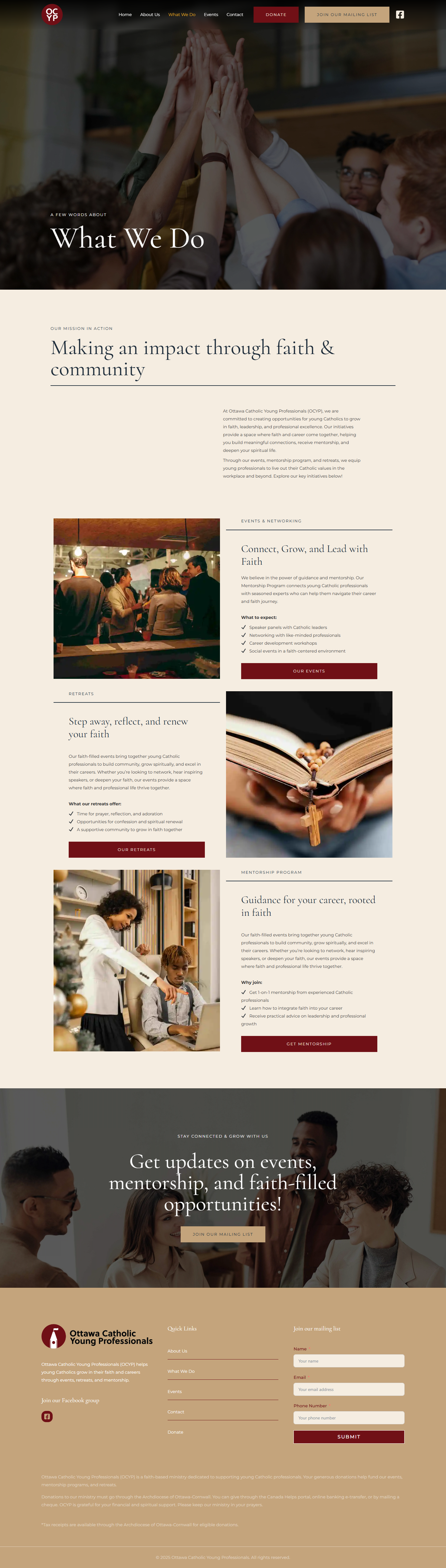 OCYP What we do page